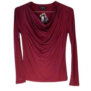 Tahari  XS elegant draped neck blouse.
